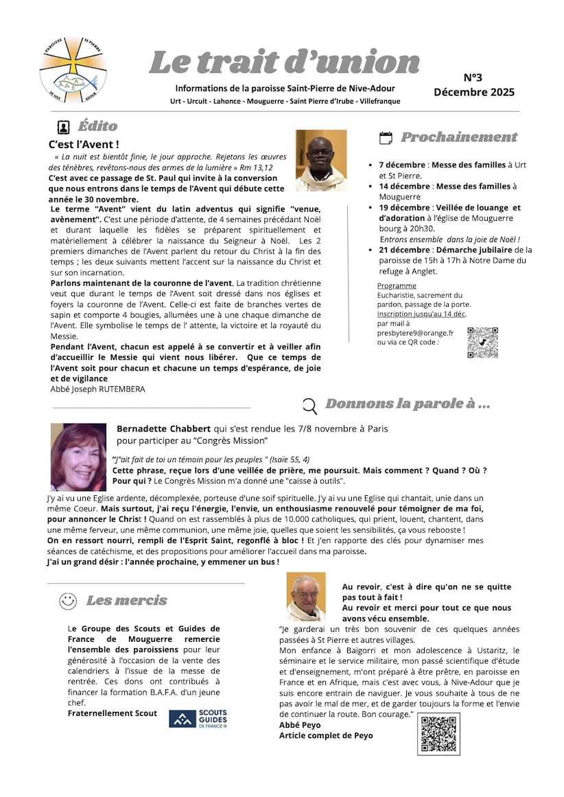 Le trait d&rsquo;union N° 003 – Décembre 2025